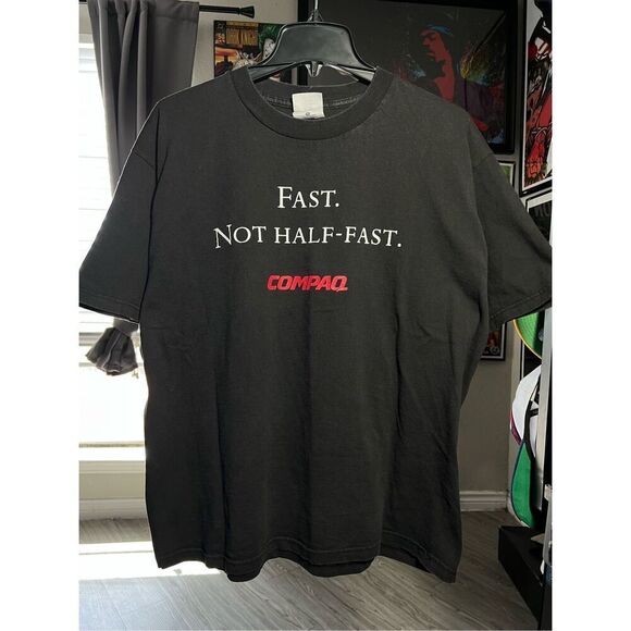 Vintage 90s Compaq Fast. Computer Tech Tee - Picture 1 of 4